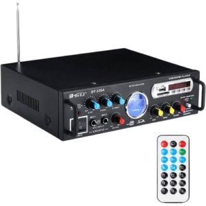 BT-339A 90W 220V/12V Bluetooth Remote Control FM USB SD Card HiFi Audio Power Amplifier